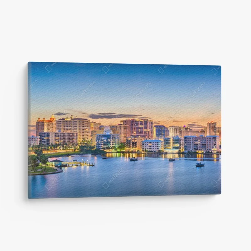 Canvas print Sarasota dawn skyline over the bay