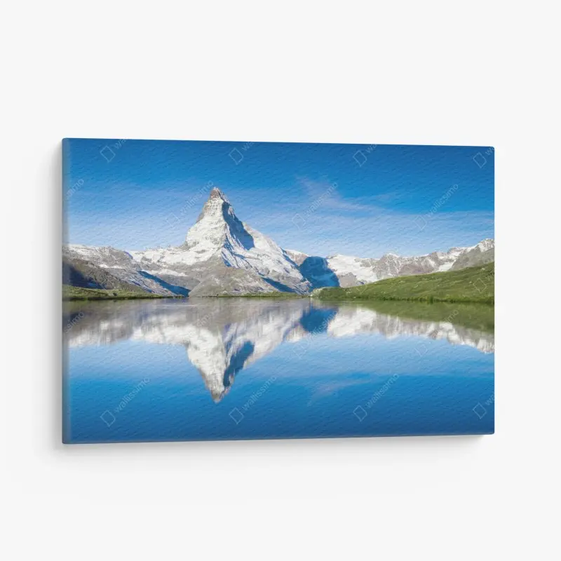 Canvas print majestic mountain reflection over alpine lake