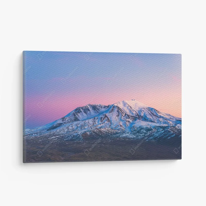 Canvas print sunset over Mount St. Helens in winter