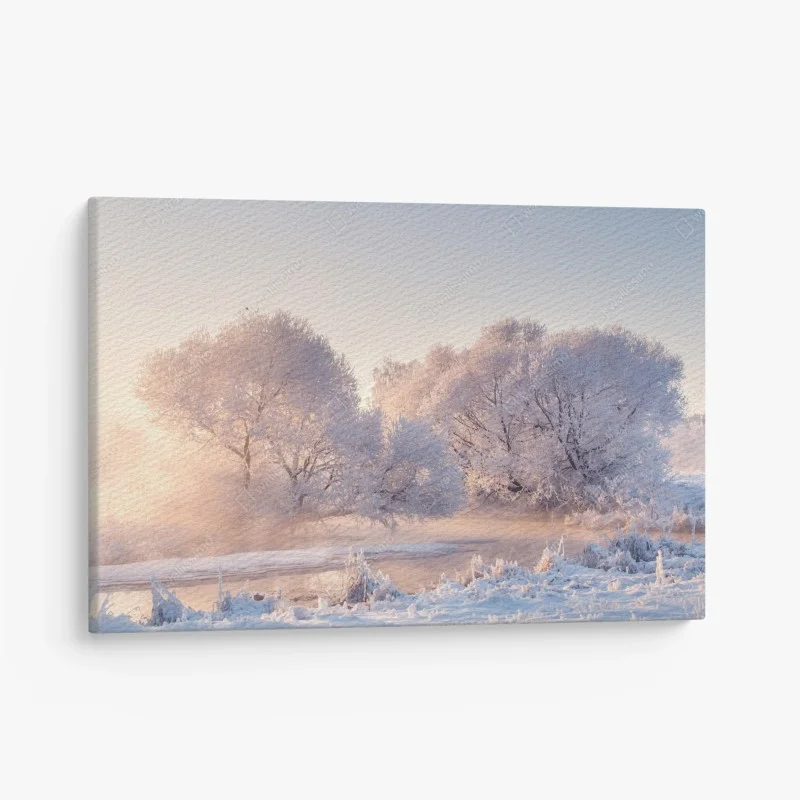 Canvas print frosted trees at sunrise