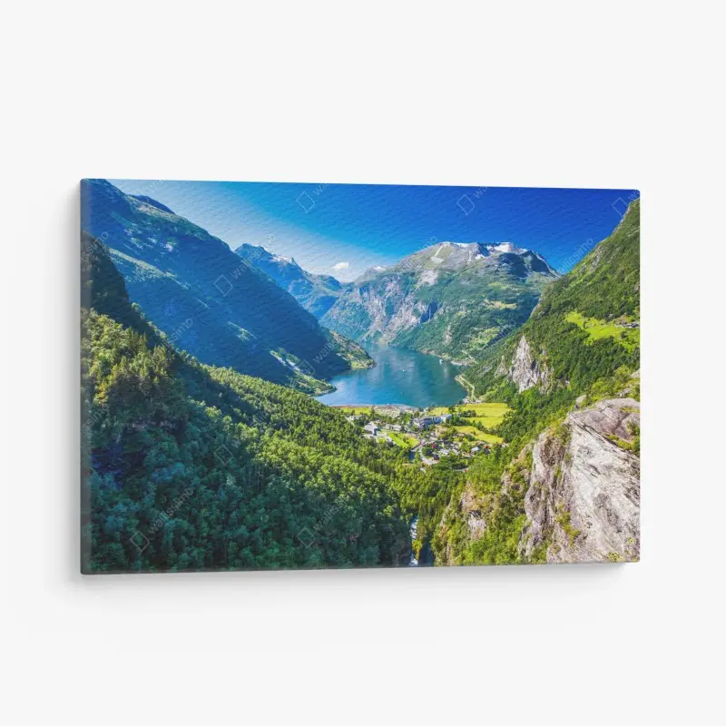 Canvas print Geirangerfjord mountain panorama