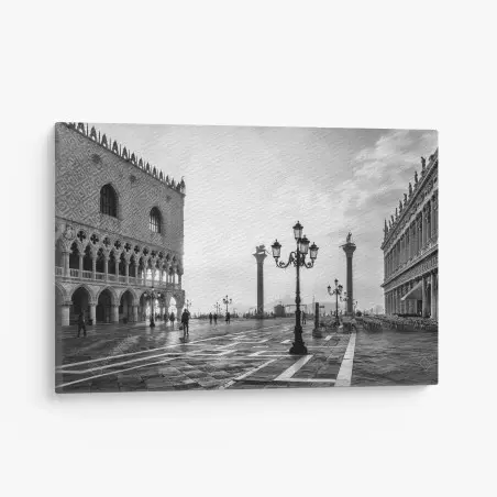 Canvas print Venice piazza in mist • Wallissimo®