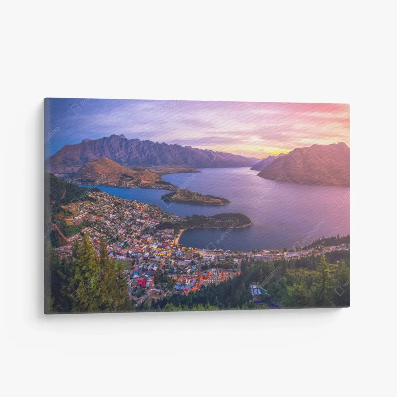 Canvas print Queenstown twilight cityscape