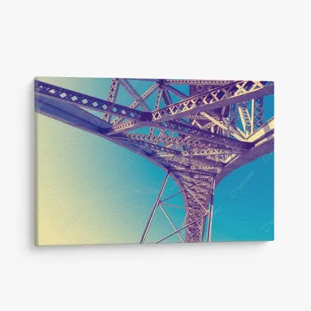 Canvas print abstract steel bridge perspective • Wallissimo®