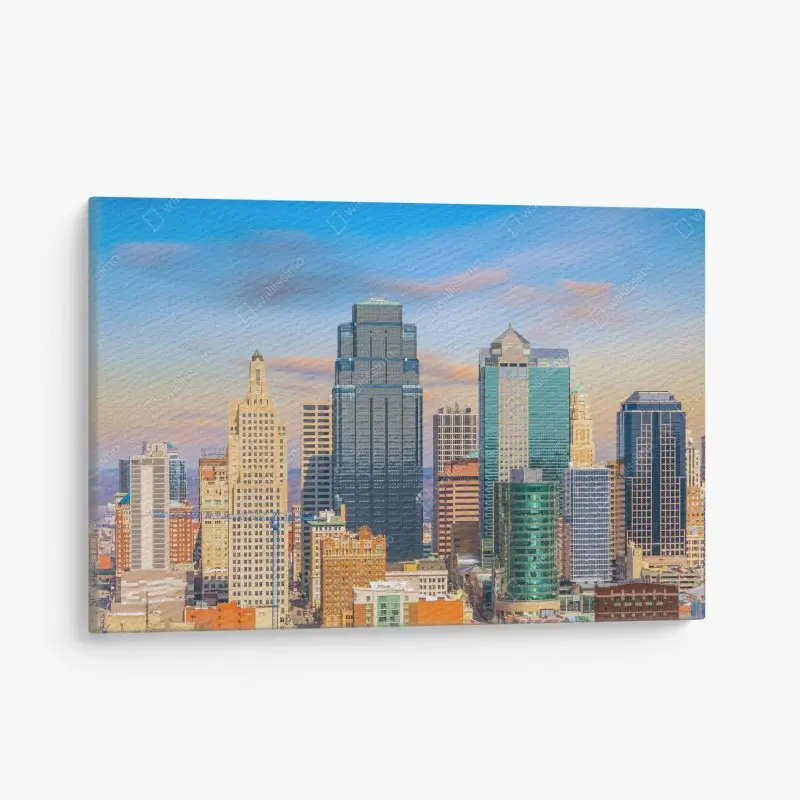 Canvas print Kansas City skyline at sunset