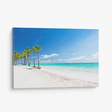 Canvas print palm trees on Punta Cana beach • Wallissimo®
