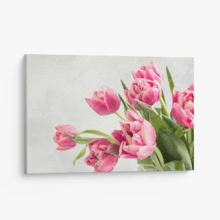 Canvas print elegant pink tulip bouquet • Wallissimo®