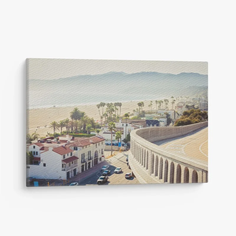 Canvas print Santa Monica beachside panorama