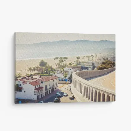 Canvas print Santa Monica beachside panorama • Wallissimo®
