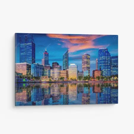 Canvas print Perth skyline at sunset • Wallissimo®