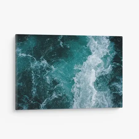 Canvas print turquoise ocean waves texture • Wallissimo®