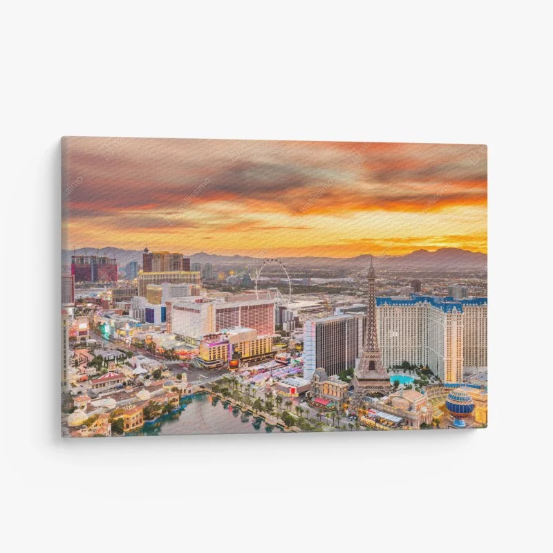 Canvas print Las Vegas skyline at sunset