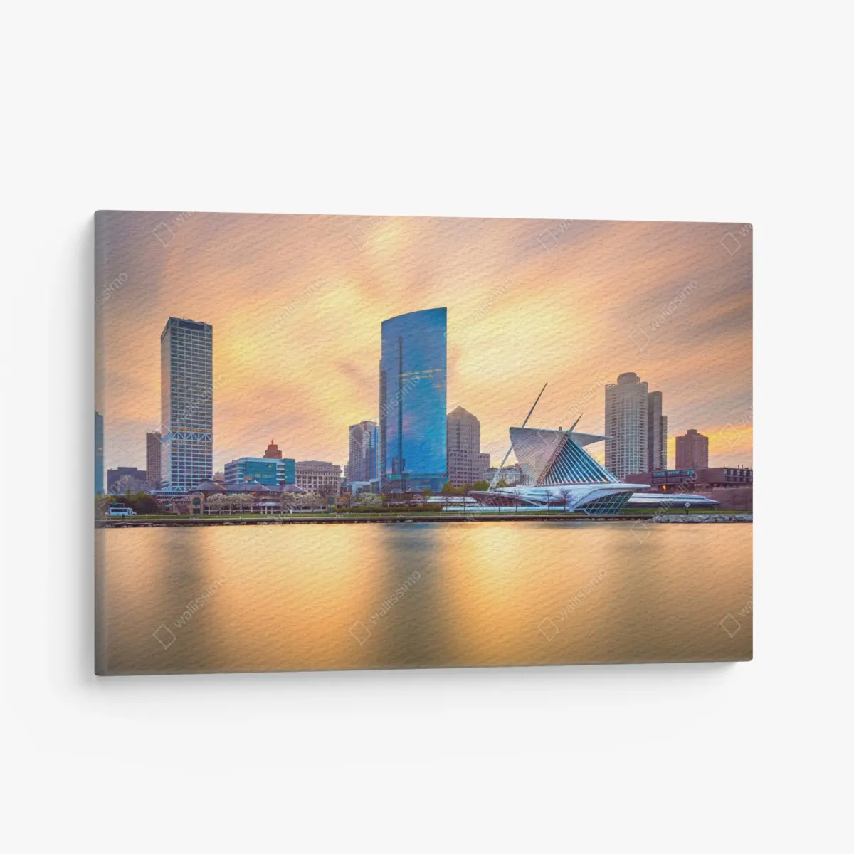 Canvas print Milwaukee skyline at twilight • Wallissimo®