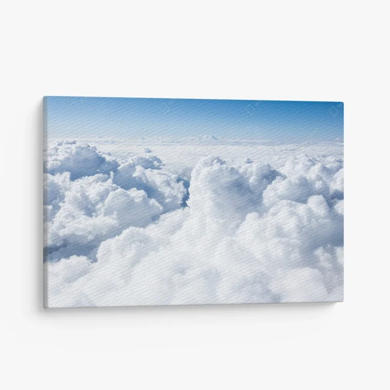 Canvas print view from above: soft clouds and blue sky