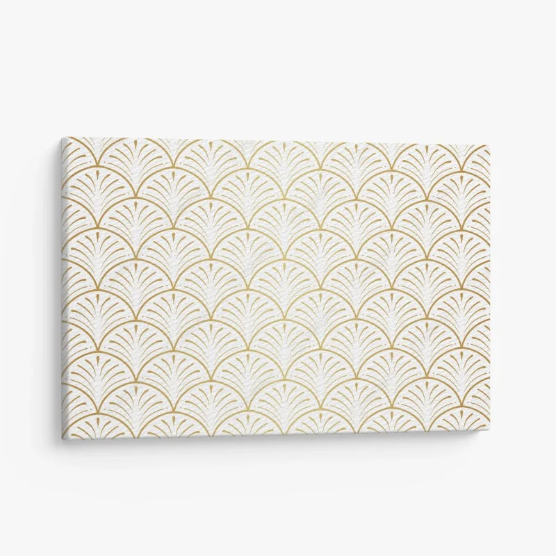 Canvas print gold art deco fan pattern