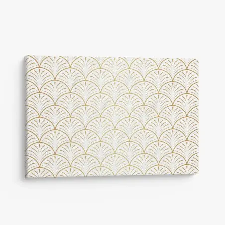 Canvas print gold art deco fan pattern • Wallissimo®