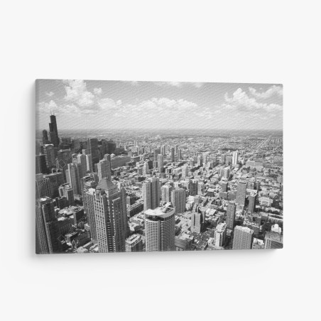 Canvas print Chicago skyline in grayscale • Wallissimo®