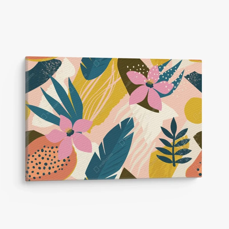 Canvas print tropical abstract floral artwork