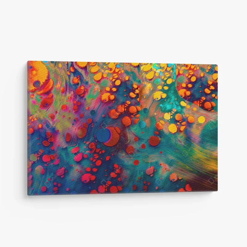 Canvas print vibrant turquoise and orange marble art