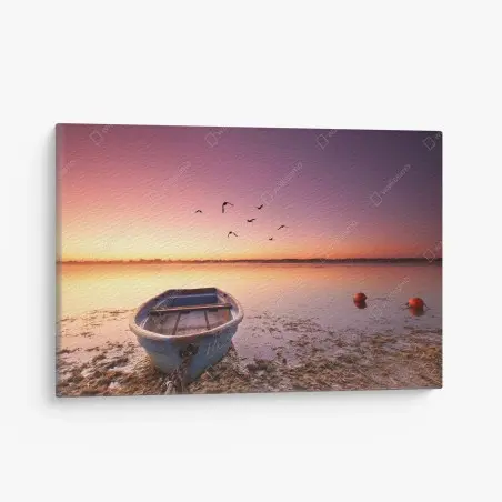 Canvas print sunset serenity over still waters • Wallissimo®
