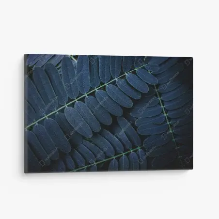 Canvas print blue leaf pattern • Wallissimo®
