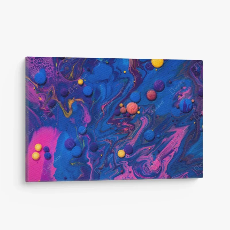 Canvas print vibrant cosmic paint swirls