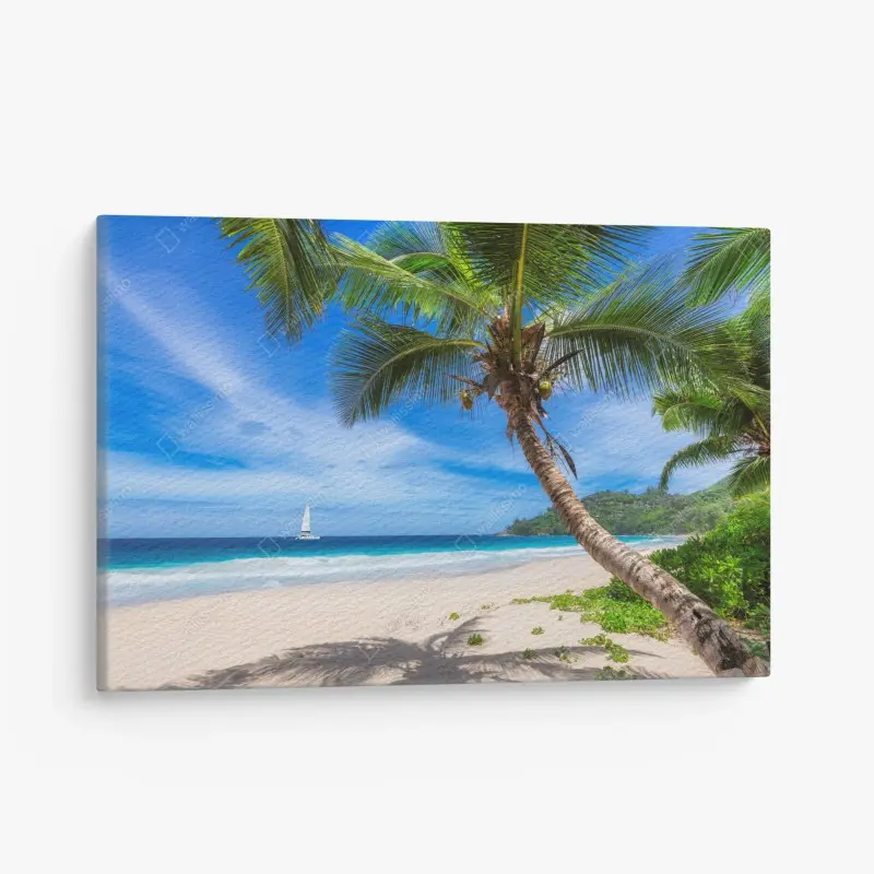 Canvas print tropical palm beach seascape