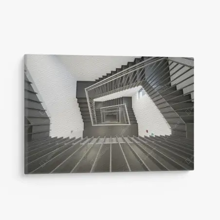 Canvas print geometric stairwell perspective • Wallissimo®