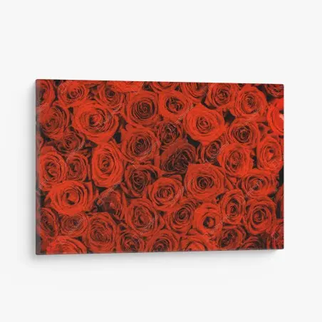 Canvas print lush red rose bouquet • Wallissimo®