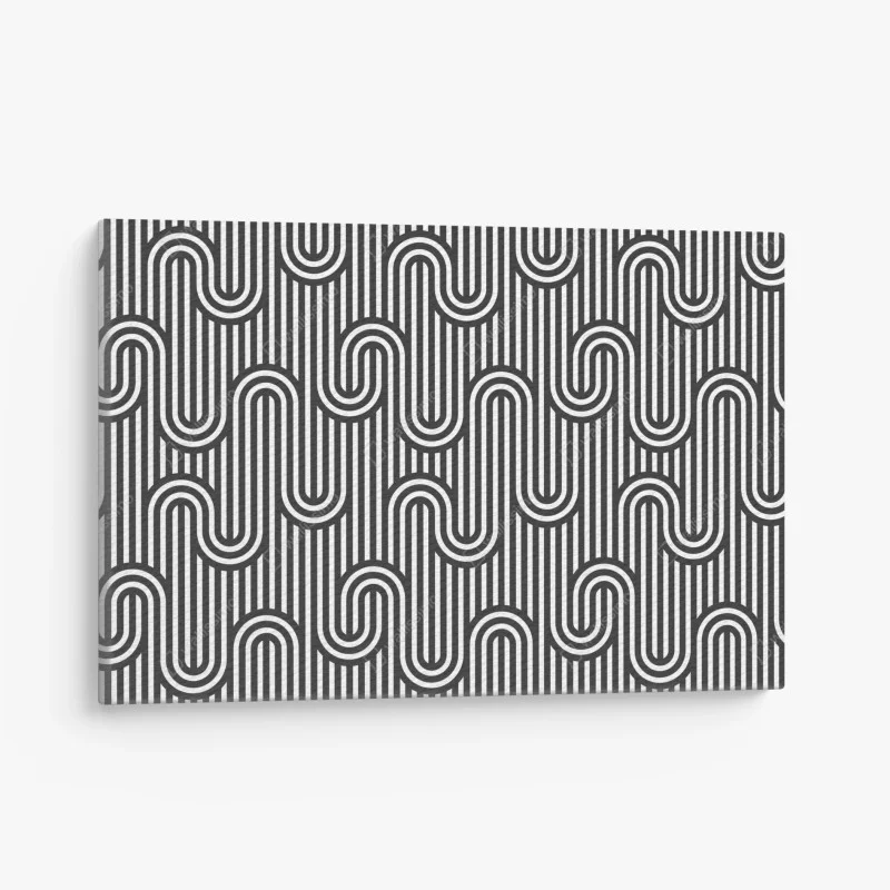 Canvas print black and white geometric optical pattern