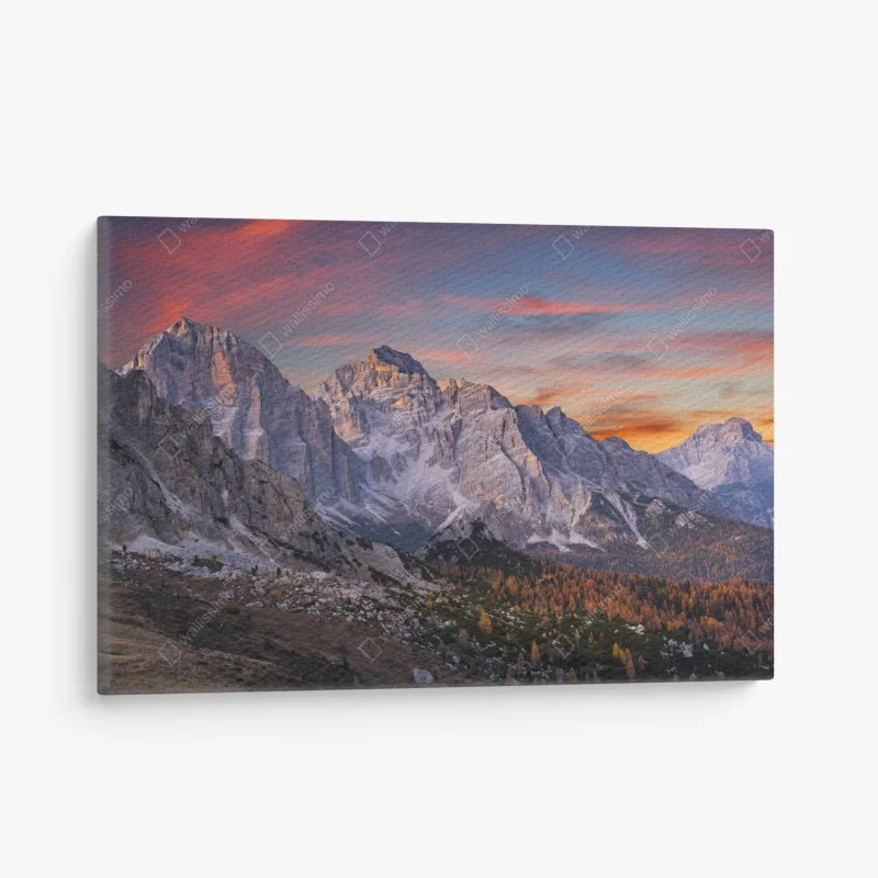Canvas print majestic autumn mountain sunset