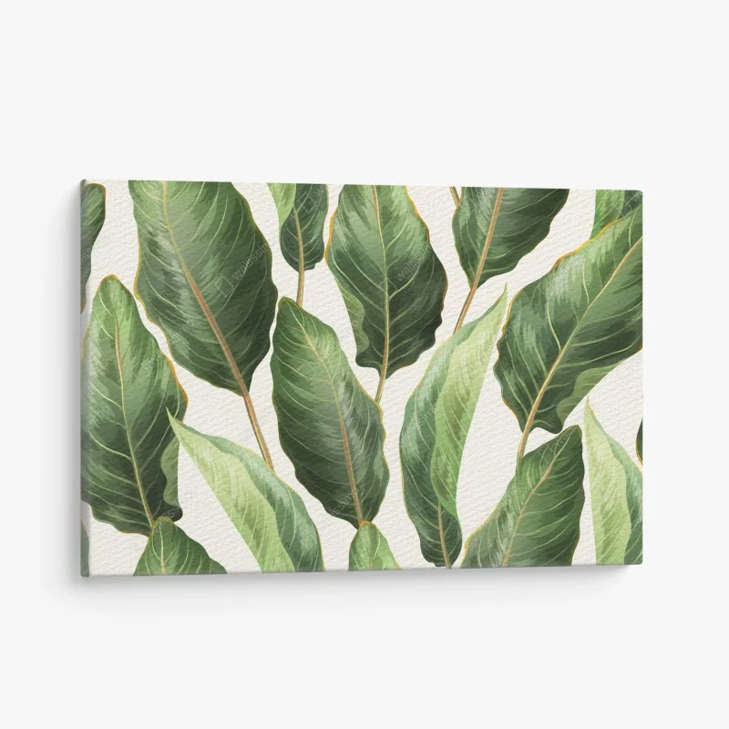 Canvas print tropical banana leaf seamless pattern