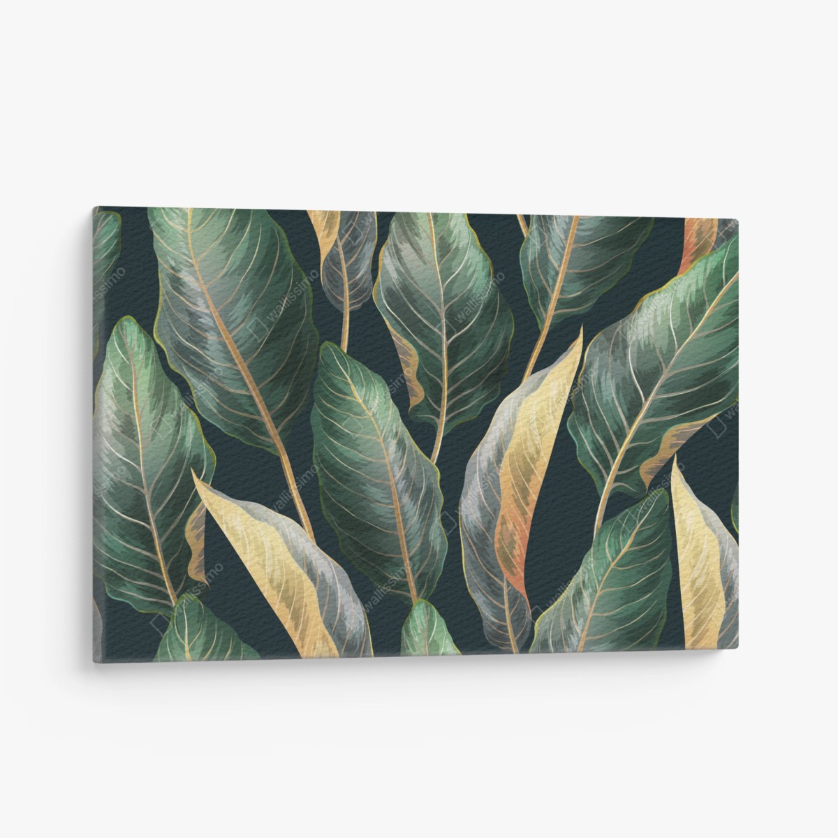 Canvas print vintage tropical leaves pattern • Wallissimo®
