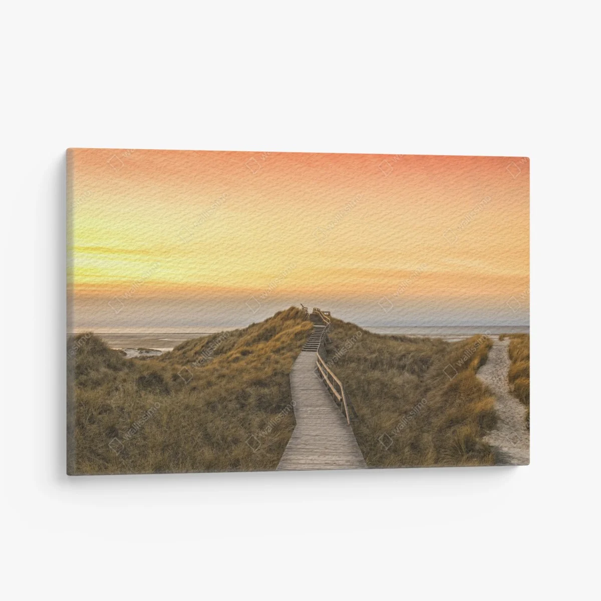 Canvas print sunset boardwalk to Amrum beach ⁕ Wallissimo® Canvas print sunset boardwalk to Amrum beach ⁕ Wallissimo®