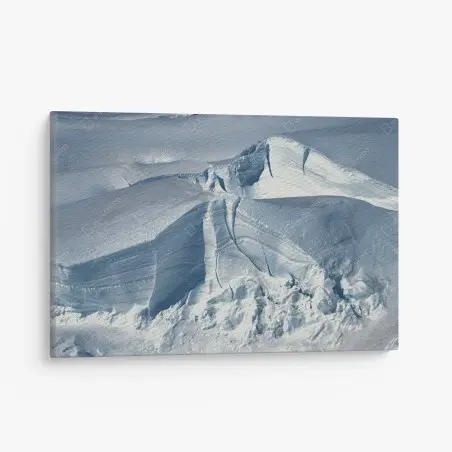 Canvas print pristine glacier crevasse in blue light • Wallissimo®