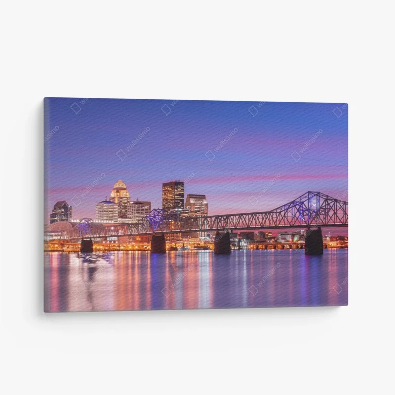 Canvas print Louisville skyline at dusk