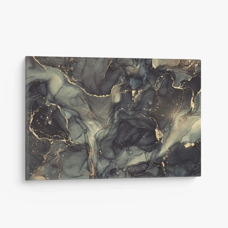 Canvas print luxury abstract alcohol ink art with gold veins