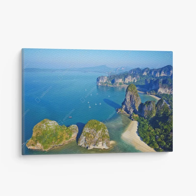 Canvas print turquoise island coastline panorama
