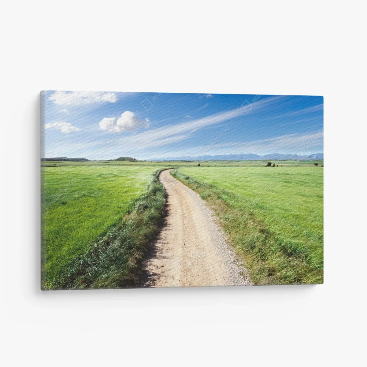 Canvas print winding country road through green meadows ⁕ Wallissimo® Canvas print winding country road through green meadows ⁕ Wallissimo®