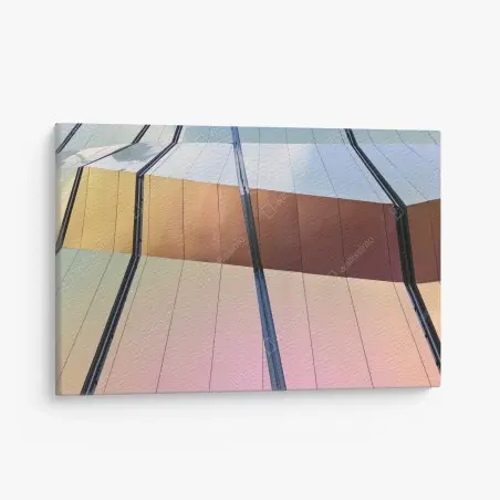 Canvas print iridescent modern facade panels • Wallissimo®