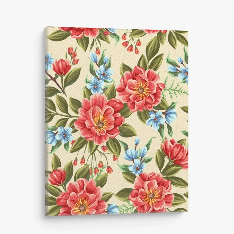 Canvas print vibrant watercolor floral pattern