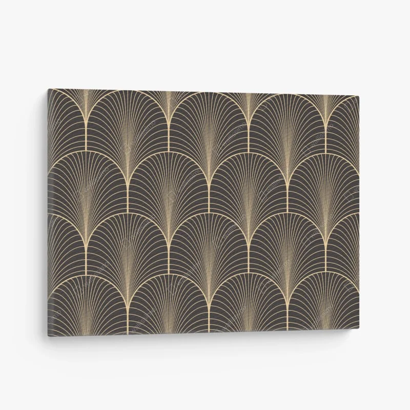 Canvas print art deco gold fan pattern