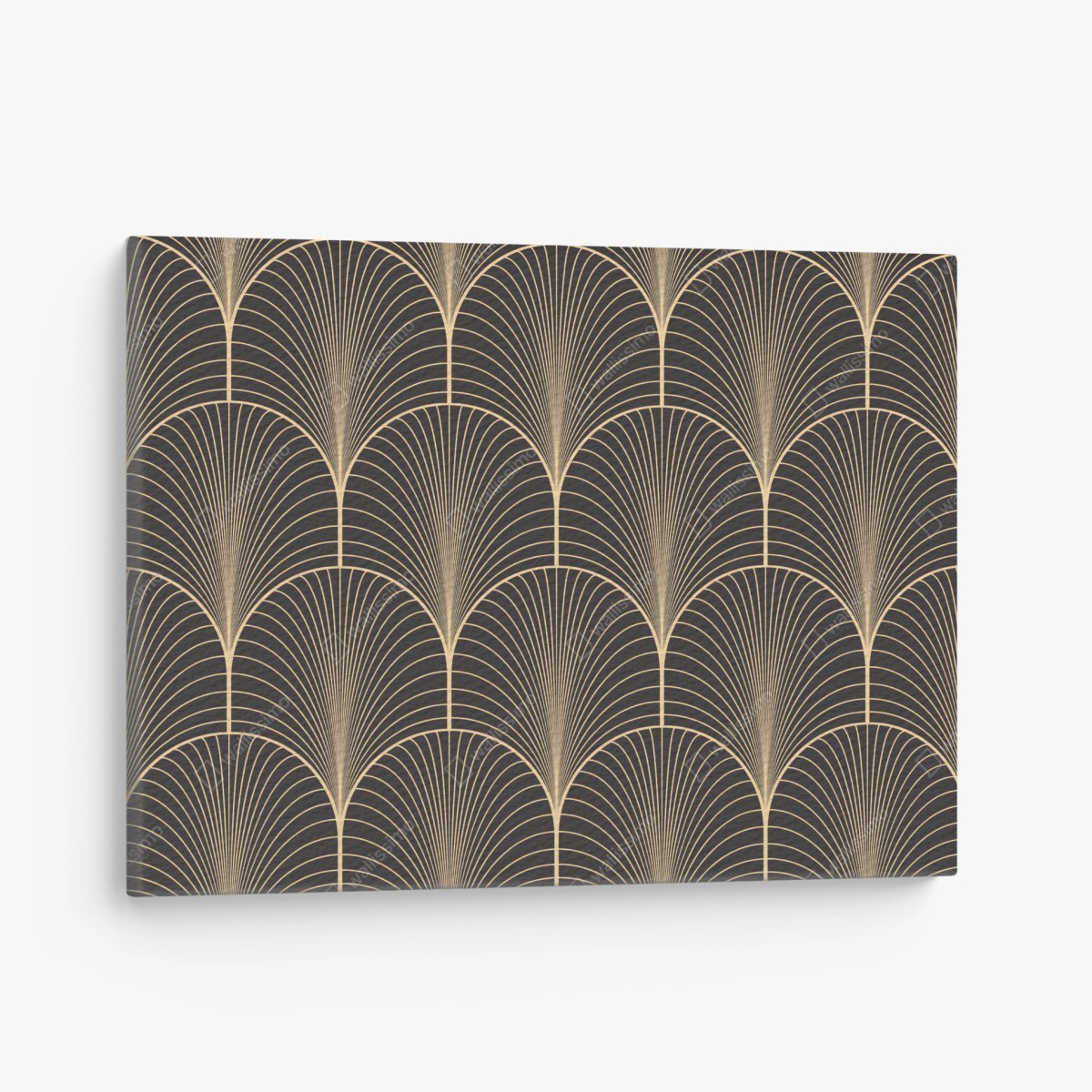 Canvas print art deco gold fan pattern • Wallissimo®