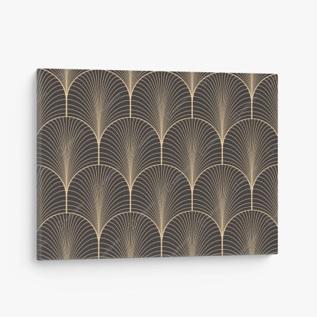 Canvas print art deco gold fan pattern • Wallissimo®