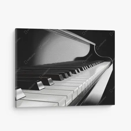 Canvas print elegant monochrome piano keys • Wallissimo®
