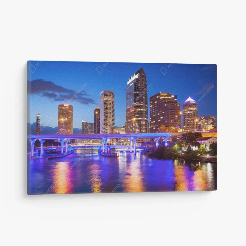 Canvas print Tampa skyline at night