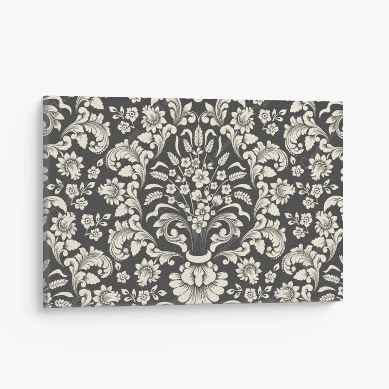 Canvas print vintage floral damask pattern