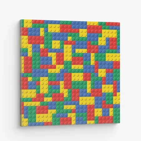 Canvas print colorful building block pattern • Wallissimo®