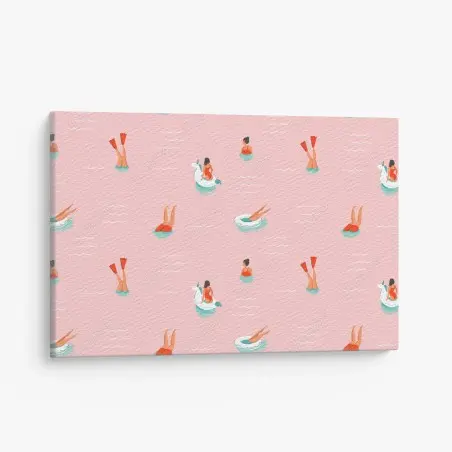 Canvas print playful pastel pool pattern • Wallissimo®