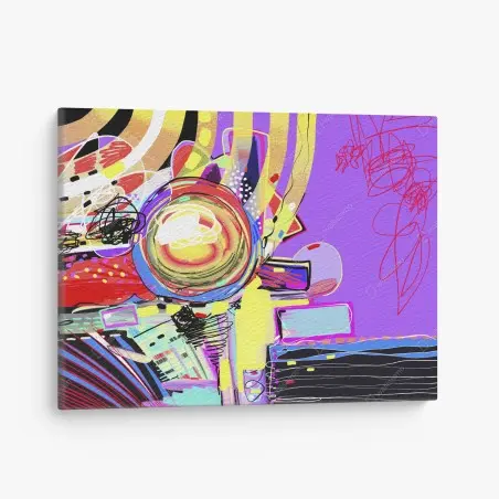 Canvas print vibrant purple abstract composition • Wallissimo®